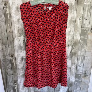 Old Navy orange and blue heart print dress S